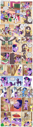 Size: 1200x4626 | Tagged: safe, artist:muffinshire, night light, shining armor, smarty pants, twilight sparkle, oc, oc:gisela, griffon, pony, unicorn, comic:twilight's first day, book, classroom, comic, cookie, cookie jar, derp, filly, flashback, key, locker, lockpicking, magic, muffinshire is trying to murder us, princess celestia's school for gifted unicorns, professionalism, quill, saddle bag, scroll, slice of life, smoking horn, telekinesis, theme song, writing