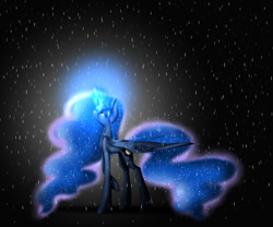 Size: 6000x5000 | Tagged: safe, artist:emalajiss36, princess luna, alicorn, pony, absurd resolution, looking up, magic, rain, solo, spread wings, wet mane