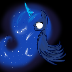 Size: 3000x3000 | Tagged: safe, artist:moonsharddragon, princess luna, alicorn, pony, female, horn, mare, solo, white eyes