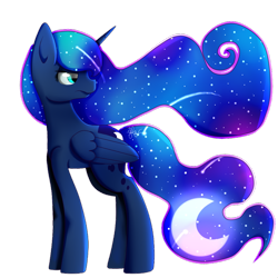 Size: 1024x1024 | Tagged: safe, artist:applejacks2, princess luna, alicorn, pony, female, horn, mare, simple background, solo, transparent background