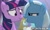 Size: 828x500 | Tagged: safe, derpibooru import, edit, edited screencap, screencap, trixie, twilight sparkle, twilight sparkle (alicorn), alicorn, pony, unicorn, no second prances, caption, image macro, meme, scrunchy face, text, trixie yells at everything