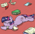 Size: 2112x2088 | Tagged: safe, artist:the-pencil-pegasus, derpibooru import, twilight sparkle, pony, unicorn, female, horn, mare, purple coat, purple mane, sleeping, solo