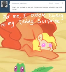 Size: 641x700 | Tagged: dead source, safe, artist:dhui, gummy, pinkie pie, surprise, earth pony, pony, g1, ask tired pie, doll