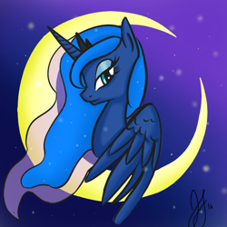 Size: 512x512 | Tagged: safe, artist:pegas1ster, princess luna, alicorn, pony, female, horn, mare, moon, solo