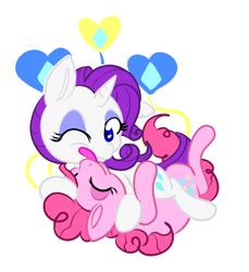 Size: 700x765 | Tagged: safe, artist:cotton, pinkie pie, rarity, earth pony, pony, unicorn, female, lesbian, licking, raripie, shipping