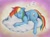 Size: 1634x1200 | Tagged: safe, artist:ratwhiskers, rainbow dash, pegasus, pony, cloud, sleeping, zzz
