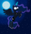 Size: 2000x2177 | Tagged: safe, artist:ange91970, princess luna, alicorn, pony, flying, full moon, glowing eyes, magic, moon, moon work, moonrise, night, solo, vector