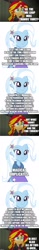 Size: 500x3196 | Tagged: safe, derpibooru import, edit, edited screencap, editor:lord you know who, screencap, sunset shimmer, trixie, comic:the infinite loops, equestria girls, sunset's backstage pass!, ah my goddess, avengers: endgame, comic, fanfic art, implied twilight sparkle, marvel, oh my goddess, screencap comic, the infinite loops