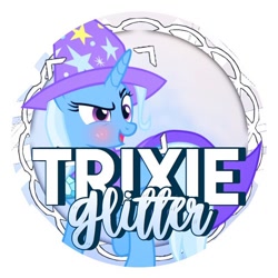 Size: 640x640 | Tagged: safe, derpibooru import, edit, trixie, pony, unicorn, blue coat, female, horn, mare, solo, two toned mane