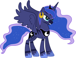 Size: 5750x4340 | Tagged: safe, artist:fireking, edit, princess luna, zebra, absurd resolution, blackface, earring, piercing, simple background, solo, species swap, transparent background, vector, we wuz kings, zebra alicorn, zebraface, zebrafied