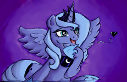 Size: 1521x979 | Tagged: safe, artist:remains, princess luna, alicorn, pony, heart, reaction image, s1 luna, solo