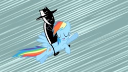 Size: 500x281 | Tagged: safe, rainbow dash, pegasus, pony, crossover, female, homestuck, mare, spades slick, wings