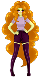 Size: 600x1100 | Tagged: safe, artist:backgrounduser, adagio dazzle, equestria girls, clothes, shirt, shorts, simple background, socks, solo, thigh highs, transparent background