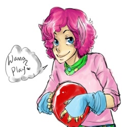 Size: 500x500 | Tagged: safe, artist:nickleerie, bubble berry, pinkie pie, humanized, rule 63