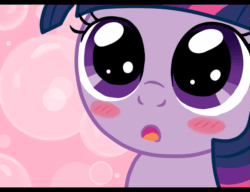 Size: 597x459 | Tagged: safe, artist:mangaka-girl, edit, twilight sparkle, :o, adorkable, animated, barely animated, blush sticker, blushing, cute, dilated pupils, dork, eye shimmer, eyes on the prize, filly, looking up, twiabetes, weapons-grade cute