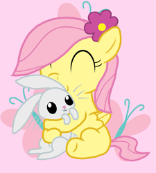 Size: 897x996 | Tagged: safe, artist:suahkin, derpibooru import, angel bunny, fluttershy, pegasus, pony, baby, baby pony, babyshy, cute, daaaaaaaaaaaw, filly, hnnng, shyabetes, weapons-grade cute