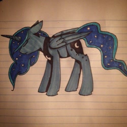 Size: 640x640 | Tagged: safe, artist:whovian072200, princess luna, alicorn, pony, lined paper, solo, traditional art