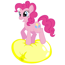 Size: 1080x1080 | Tagged: safe, artist:to-lazy-for-username, pinkie pie, earth pony, pony, balloon, female, mare, pink coat, pink mane, solo