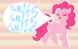 Size: 1440x900 | Tagged: safe, artist:mintystitch, pinkie pie, earth pony, pony, female, mare, pink coat, pink mane, solo, wallpaper