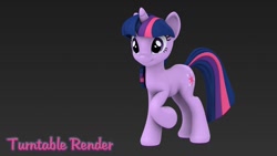 Size: 1024x576 | Tagged: safe, artist:hashbro, derpibooru import, twilight sparkle, pony, unicorn, 3d, female, horn, mare, purple coat, purple mane, solo