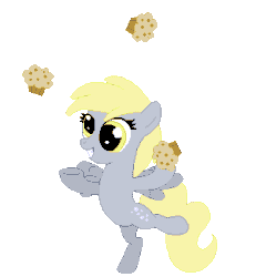 Size: 300x325 | Tagged: safe, artist:tomdantherock, derpy hooves, pony, animated, bipedal, cute, daaaaaaaaaaaw, derpabetes, filly, filly derpy, hnnng, juggling, muffin, smiling, solo, standing, weapons-grade cute, younger