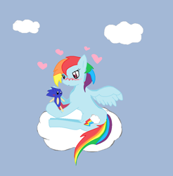 Size: 1042x1058 | Tagged: dead source, safe, artist:minasalien, rainbow dash, pegasus, pony, blushing, crossover, crossover shipping, doll, female, interspecies, male, shipping, sonic the hedgehog, sonic the hedgehog (series), sonicdash, straight