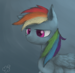 Size: 784x758 | Tagged: safe, artist:maneribbons, rainbow dash, pegasus, pony, blue mane, female, mare, multicolored mane