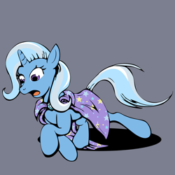 Size: 1080x1080 | Tagged: safe, artist:redenaz, derpibooru import, trixie, pony, unicorn, female, gray background, mare, newbie artist training grounds, simple background, solo, tripping, tripsie