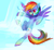 Size: 900x827 | Tagged: safe, artist:kunaike, rainbow dash, pegasus, pony, divekick, flying, solo