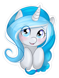 Size: 2220x2920 | Tagged: safe, artist:askbubblelee, oc, oc only, oc:bubble lee, pony, unicorn, blushing, cute, freckles, head tilt, heart eyes, looking at you, open mouth, simple background, smiling, solo, transparent background, weapons-grade cute, wingding eyes