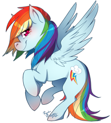 Size: 699x778 | Tagged: safe, artist:raidouraidou, rainbow dash, pegasus, pony, pixiv, simple background, solo