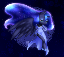 Size: 1280x1143 | Tagged: safe, artist:deizunei, princess luna, alicorn, anthro, unguligrade anthro, clothes, solo