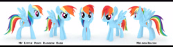 Size: 3559x972 | Tagged: safe, artist:rivenchan, rainbow dash, pegasus, pony, 3d, female, mare, model, solo