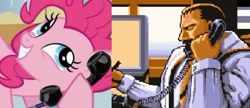 Size: 616x267 | Tagged: safe, pinkie pie, earth pony, pony, exploitable meme, final fight, meme, mike haggar, phone meme