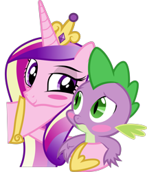 Size: 6000x6996 | Tagged: safe, artist:sir-teutonic-knight, princess cadance, spike, alicorn, dragon, pony, absurd resolution, blushing, shipping, spikedance