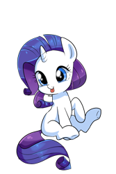 Size: 600x900 | Tagged: safe, artist:kkuyo, derpibooru import, rarity, pony, unicorn, :p, cute, raised hoof, raribetes, simple background, sitting, smiling, solo, tongue out, transparent background, underhoof, vector, weapons-grade cute