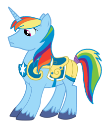 Size: 600x714 | Tagged: safe, artist:blah23z, rainbow dash, shining armor, pony, unicorn, recolor, simple background, solo