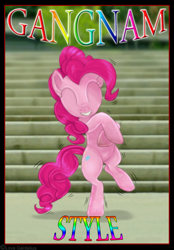 Size: 534x769 | Tagged: safe, artist:lova-gardelius, pinkie pie, earth pony, pony, dancing, female, gangnam style, mare, pink coat, pink mane