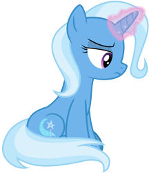 Size: 6329x7315 | Tagged: safe, artist:illumnious, derpibooru import, trixie, pony, unicorn, student counsel, .ai available, absurd resolution, cutie mark, depressed, female, magic, mare, simple background, sitting, solo, transparent background, vector