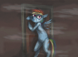 Size: 874x644 | Tagged: safe, artist:bikkisu, rainbow dash, pegasus, pony, blue mane, female, mare, multicolored mane