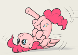 Size: 794x561 | Tagged: safe, artist:poptart36, pinkie pie, pegasus, pony, race swap, solo, species swap, upside down