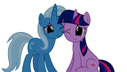 Size: 1280x720 | Tagged: safe, artist:navitaserussirus, derpibooru import, edit, trixie, twilight sparkle, pony, female, lesbian, shipping, twixie, vector