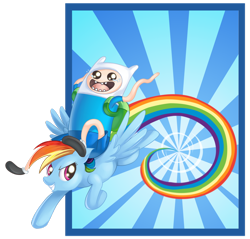 Size: 900x860 | Tagged: safe, artist:malkshake, rainbow dash, pegasus, pony, adventure time, crossover, finn the human