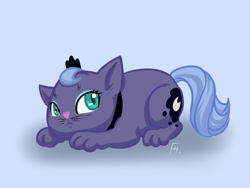 Size: 2000x1500 | Tagged: safe, artist:virtue147, princess luna, cat, catified, prone, s1 luna, solo, species swap