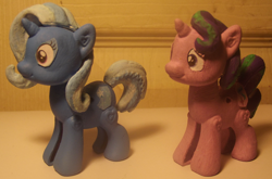 Size: 1500x991 | Tagged: safe, artist:grapefruitface1, derpibooru import, starlight glimmer, trixie, pony, unicorn, arts and crafts, custom, duo, irl, my little pony pop!, photo, toy