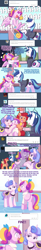 Size: 850x5188 | Tagged: safe, artist:ende26, princess cadance, shining armor, oc, oc:millie pan, oc:royal ribbon, alicorn, pony, unicorn, alternate hairstyle, ask, ask high school cadance, glasses, ponytail, tumblr, younger