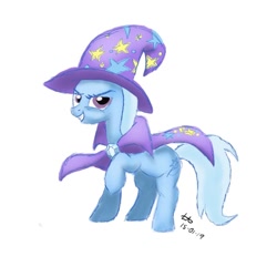 Size: 1080x1080 | Tagged: artist needed, safe, derpibooru import, trixie, pony, unicorn, blue coat, female, horn, mare, solo, two toned mane