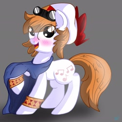 Size: 2048x2048 | Tagged: safe, artist:scartrixx, clothes, cornet, cute, hat, ponified, rhapsody: a musical adventure, scarf, solo, weapons-grade cute