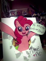 Size: 1200x1600 | Tagged: safe, pinkie pie, earth pony, pony, fourth wall, solo