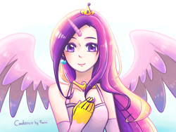 Size: 1600x1200 | Tagged: safe, artist:foxmi, princess cadance, human, horned humanization, humanized, solo, winged humanization